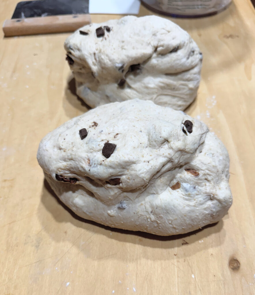 Chocolate Cherry Campagne Dough on Counter