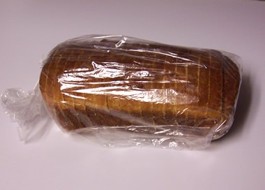 White bread in bag for storage