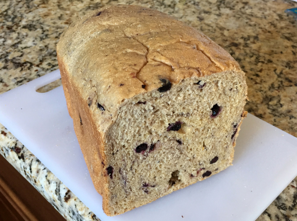 Bread Machine Blueberry Honey Whole Wheat Loaf