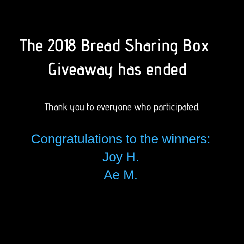 Bread Sharing Box Giveaway Winners
