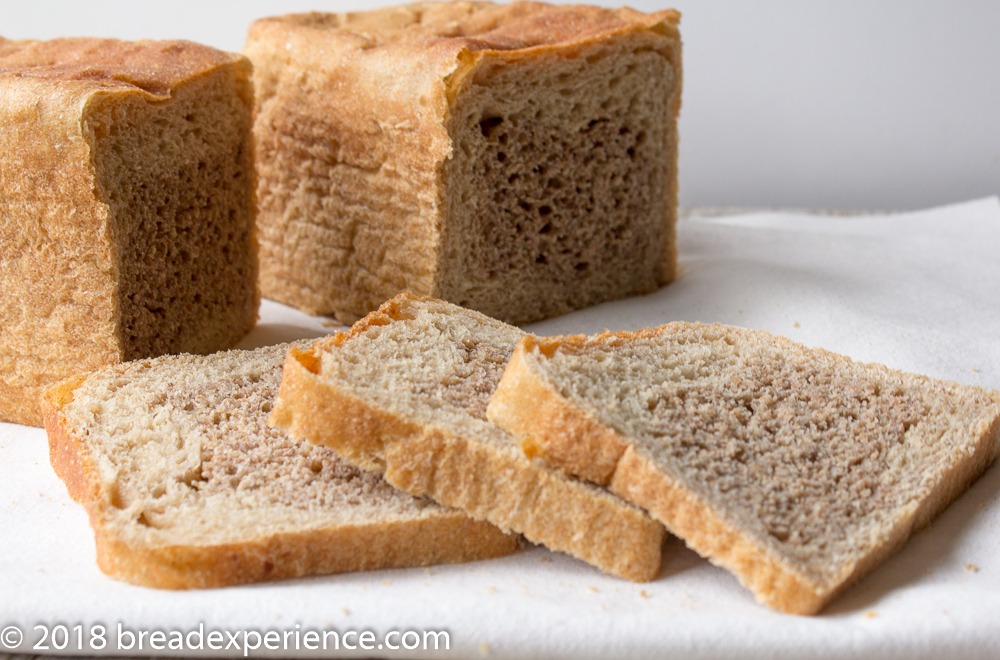 Bi-Colored Bulls-Eye Bean Bread Baked in Pullman Pan