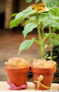 Buttermilk Sunflower Seeds Bread in Pots