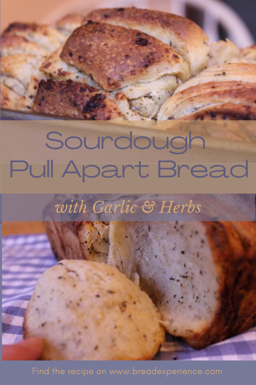 Sourdough Pull Apart Bread with Garlic & Herbs Pin