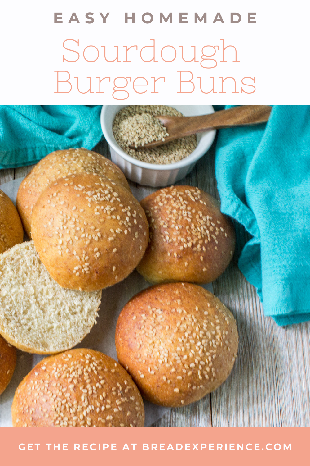 Homemade Sourdough Burger Buns Pin