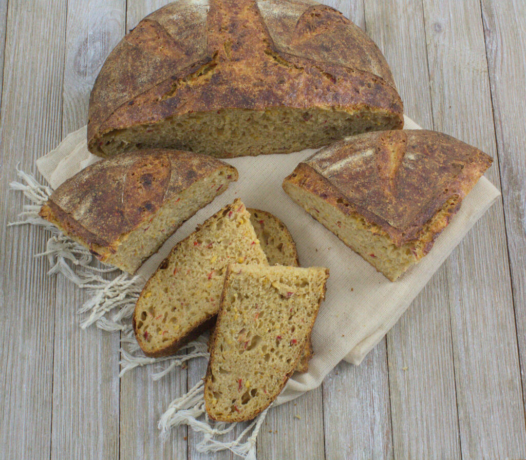 Sourdough Pimento Cheese Loaf Crumb Shot