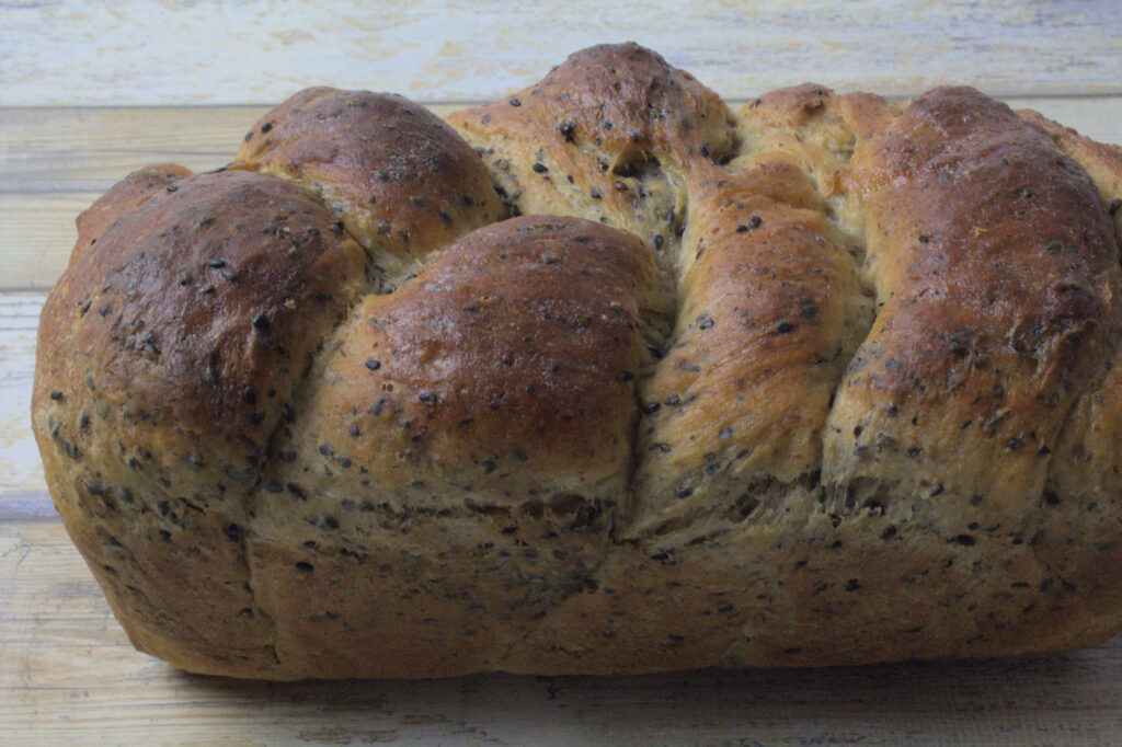 Braided Black Sesame Bread using Yudane Method