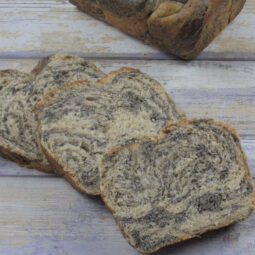 Marbled Black Sesame Shokupan (Yudane) Breadv