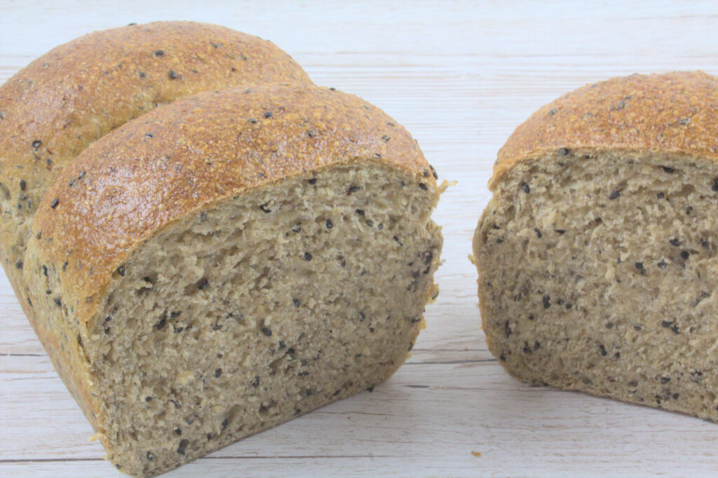 Sourdough Whole Wheat Black Sesame Yudane Bread
