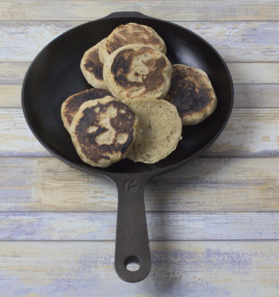 Sourdough Bolo do Caco baked in skillet