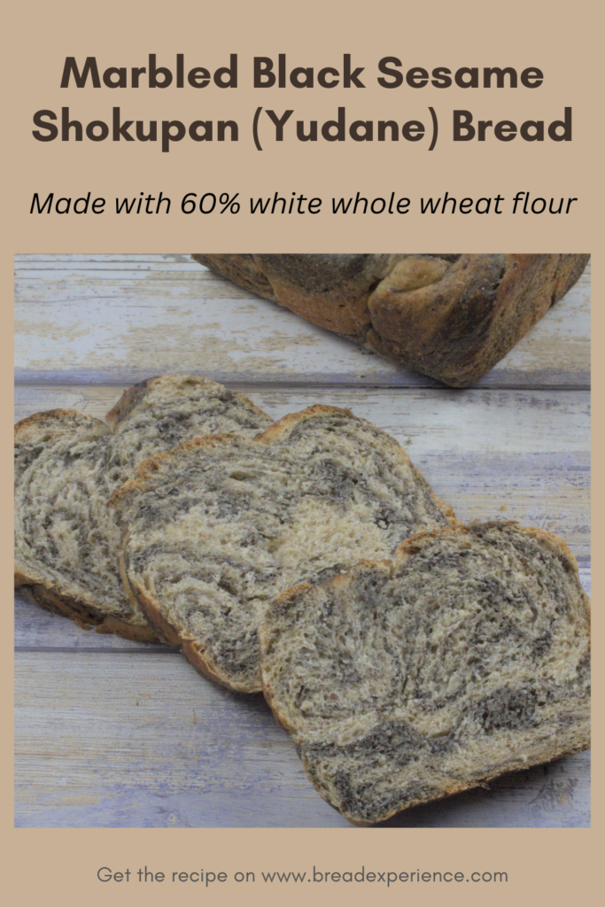 Marbled Black Sesame Shokupan (Yudane) Bread Pin