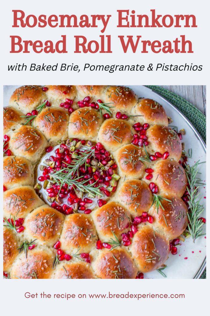 Rosemary Einkorn Bread Wreath with Baked Brie Pin