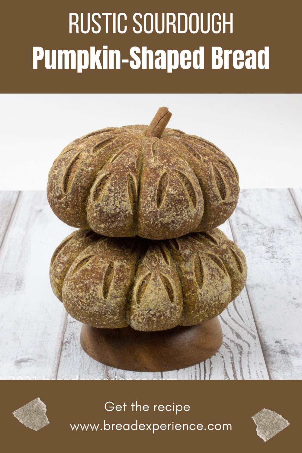 Rustic Sourdough Pumpkin-Shaped Bread Pin