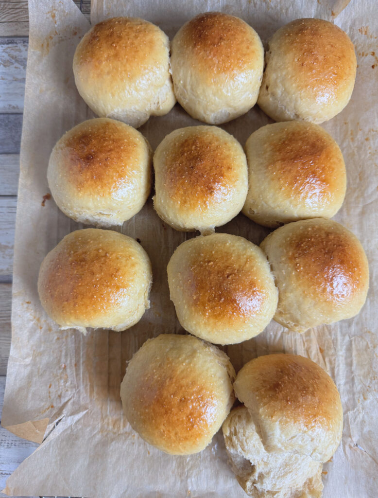 Sourdough Discard Hawaiian Rolls with 13% White Whole Wheat Flour