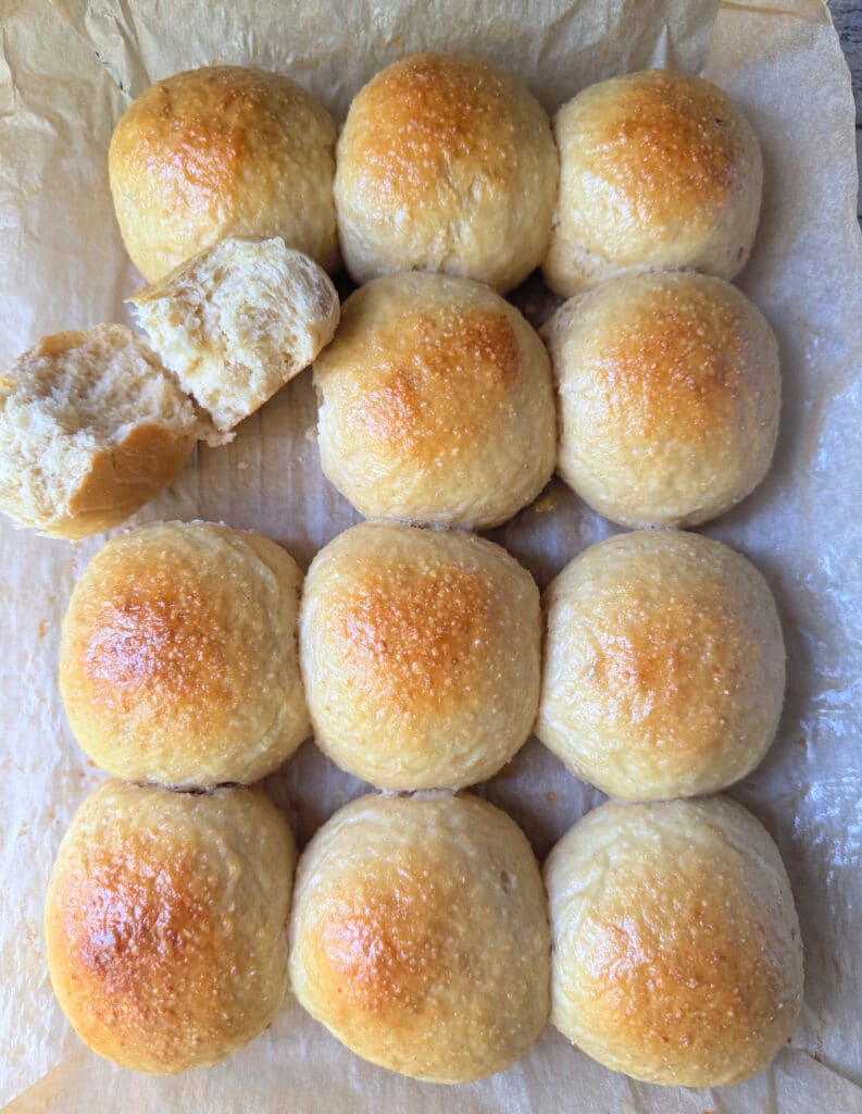 Sourdough Discard Hawaiian Rolls made with 22% White Whole Wheat Flour