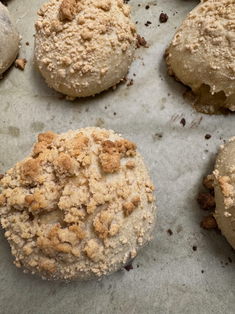 Soboro Ppang topped with a crunchy peanut streusel