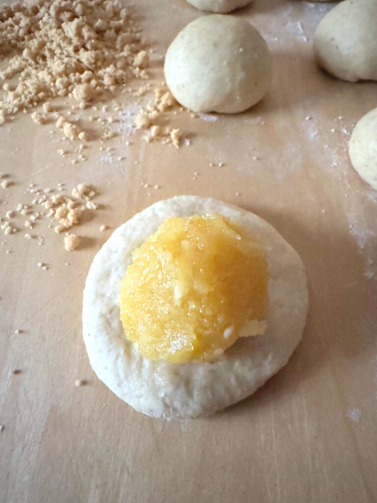 Sourdough Soboro Ppang filled with PIneapple Coconut Jam