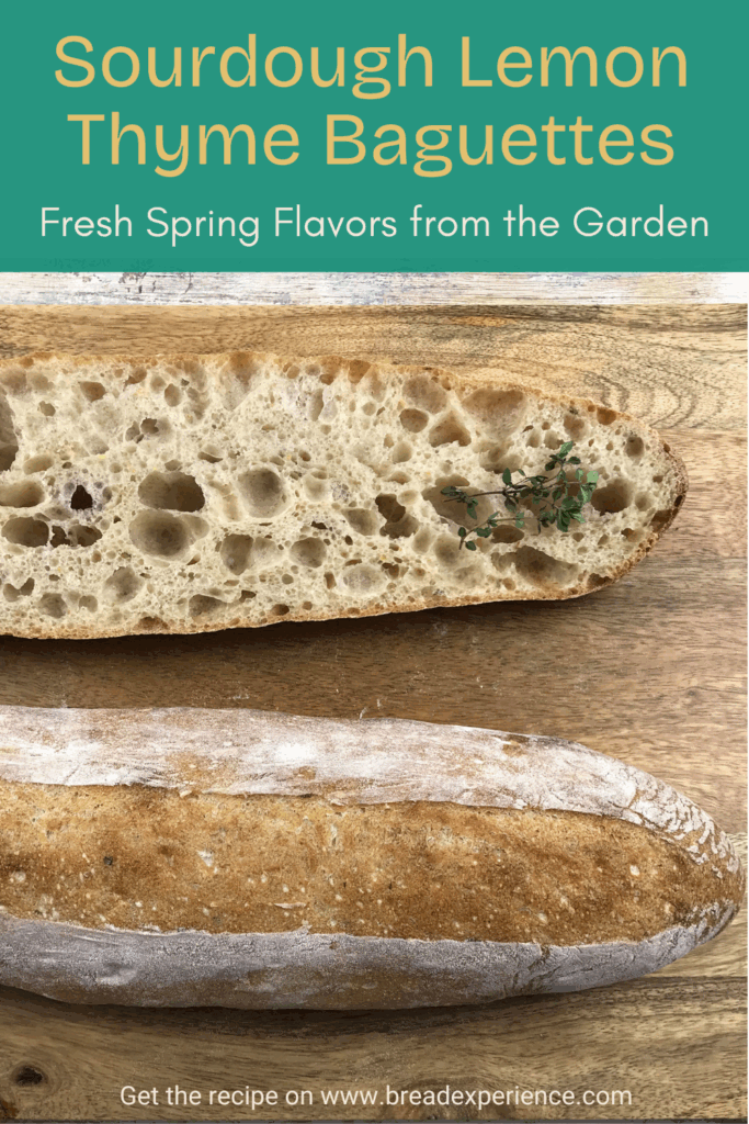 Sourdough Lemon Thyme Baguettes Pin