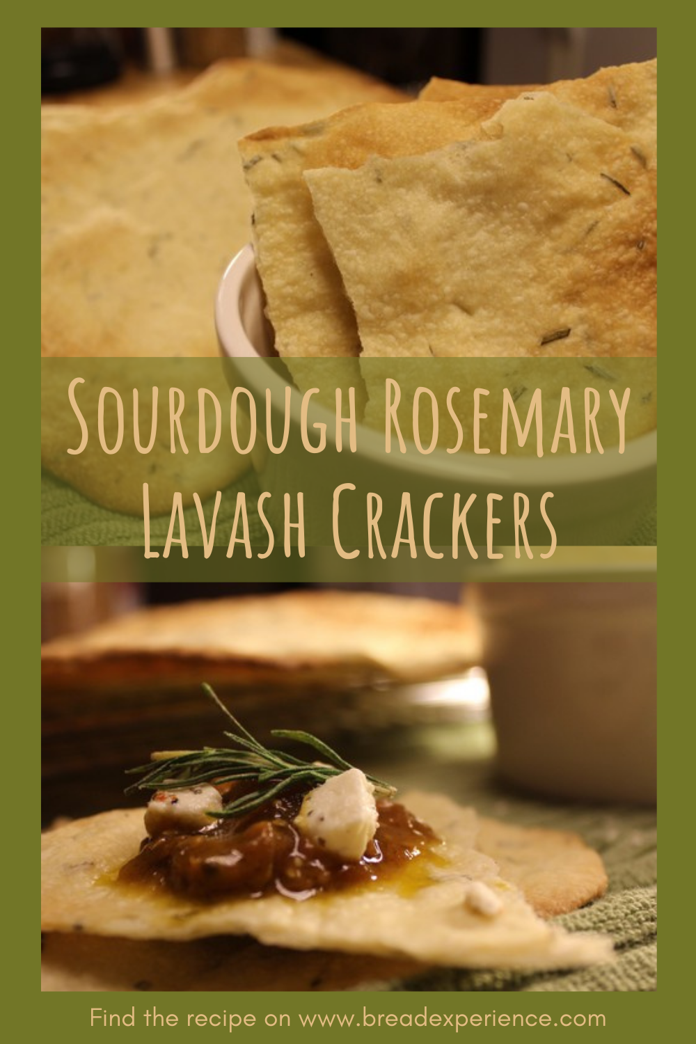 Sourdough Rosemary Lavash Crackers Pin
