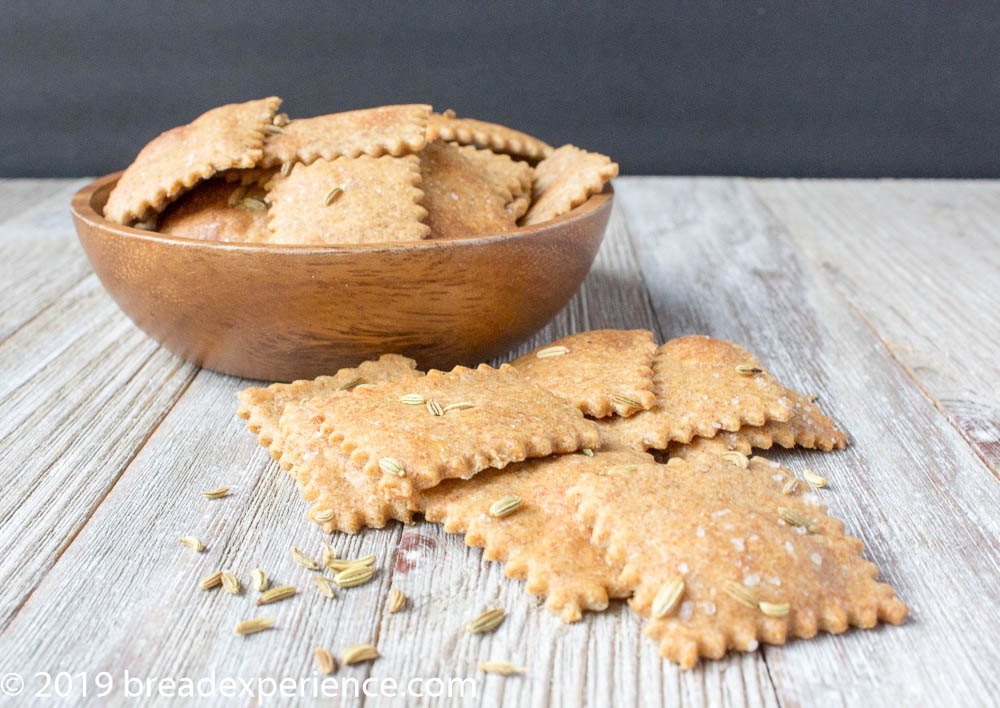 Sourdough Chickpea and Fennel Crackers