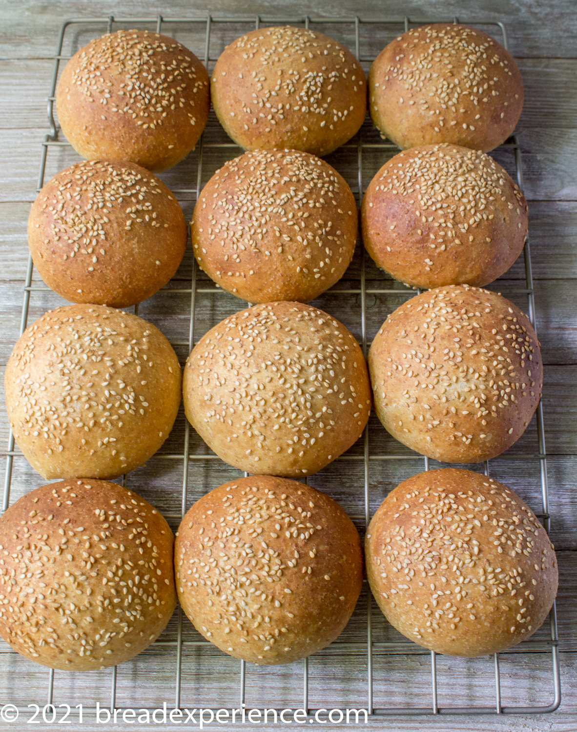 Sourdough Buns on Cooling Rack