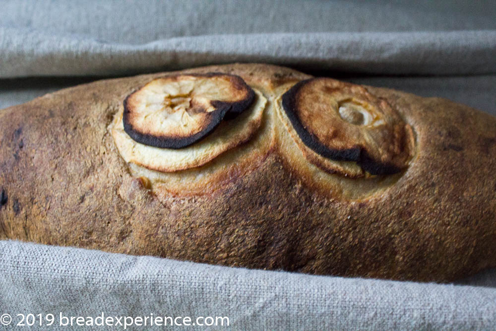 Apple Bread with sliced apples on top