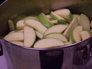 Sliced apples