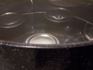 Jars in water bath