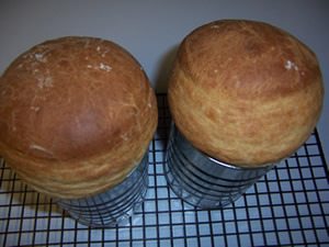 Batter Bread in coffee cans