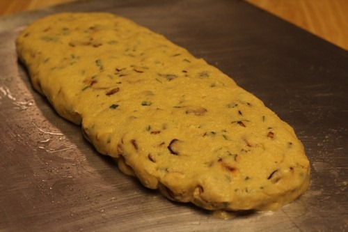 Flattened biscotti log