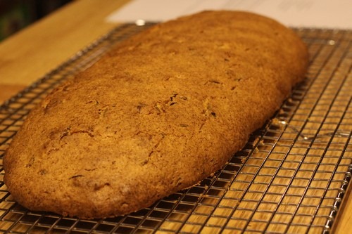 Baked log cooling on rack