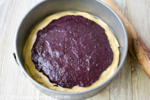 Blueberry Chia Jam spread on Brioche Coffee Cake