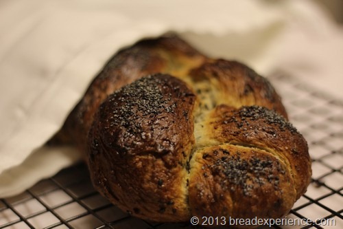 Braided Poppy Seed Bread in Bread Bag