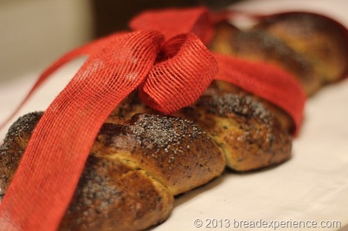 Braided Poppy Seed Bread in Bow