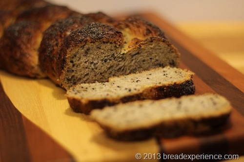 Braided Poppy Seed Loaf Sliced