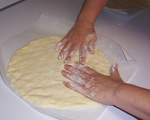 Shaping Brick Oven Pizza