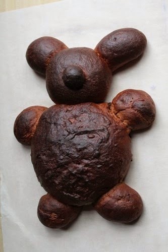 Chocolate Bunny-Bear Bread before decorating