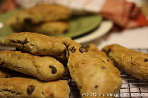 Chocolate Chip Spelt Scones ready to eat