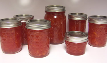 Christmas Marmalade resting on the counter