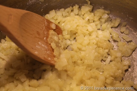 sautéing the onions