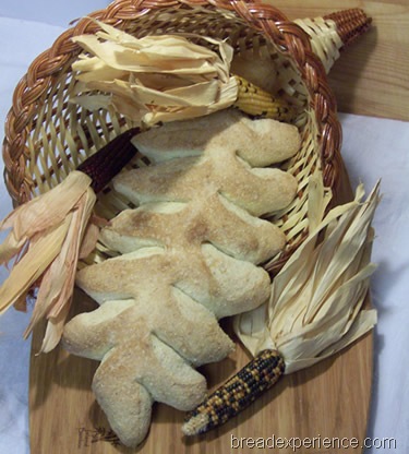 Crusty Cornstalk Rolls in basket