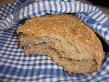 hunk of cracked wheat bread