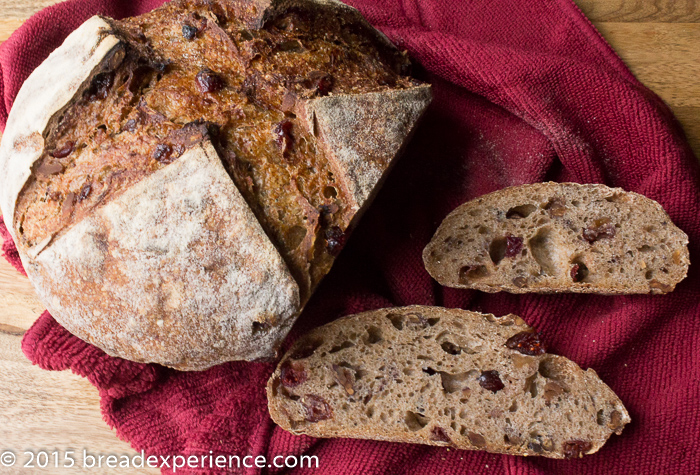 cranberry sourdough rye dotted with cranberries, walnuts and pecans