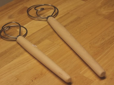 Small and Large Danish dough whisks