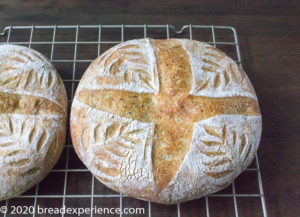 Boule scored with curved blade