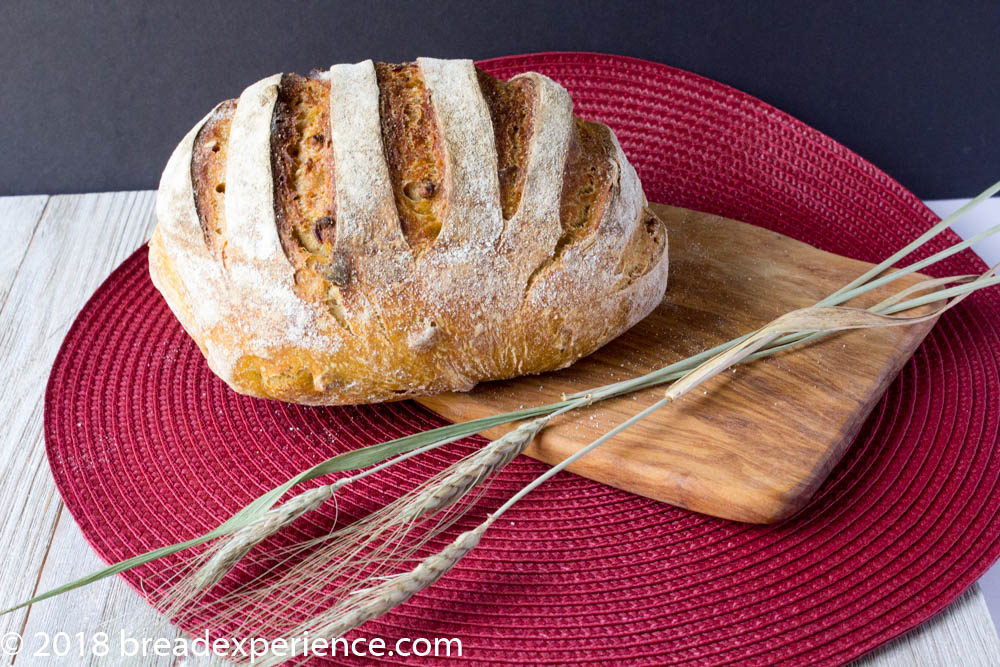 Dutch Oven Sourdough Sweet Potato Crunch Loaf with Emmer Wheat