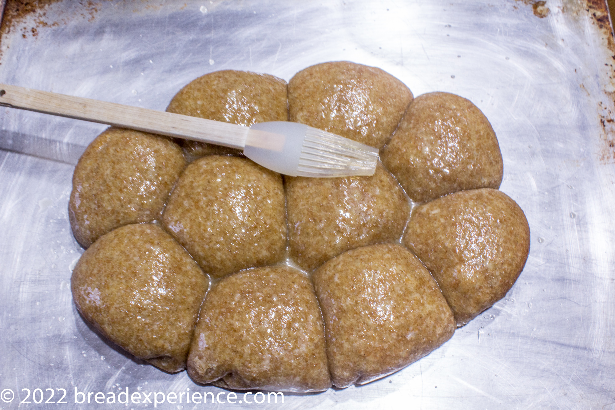 slow cooker rolls brushed with melted butter