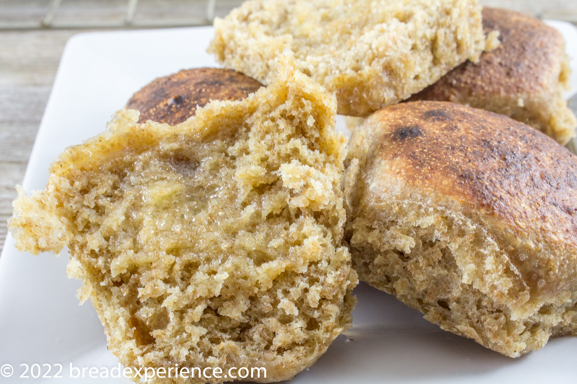 Spelt and Einkorn slow cooker rolls with melted butter
