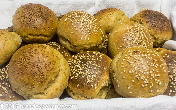 Kefir Milk Einkorn Tangzhong Buns in Basket