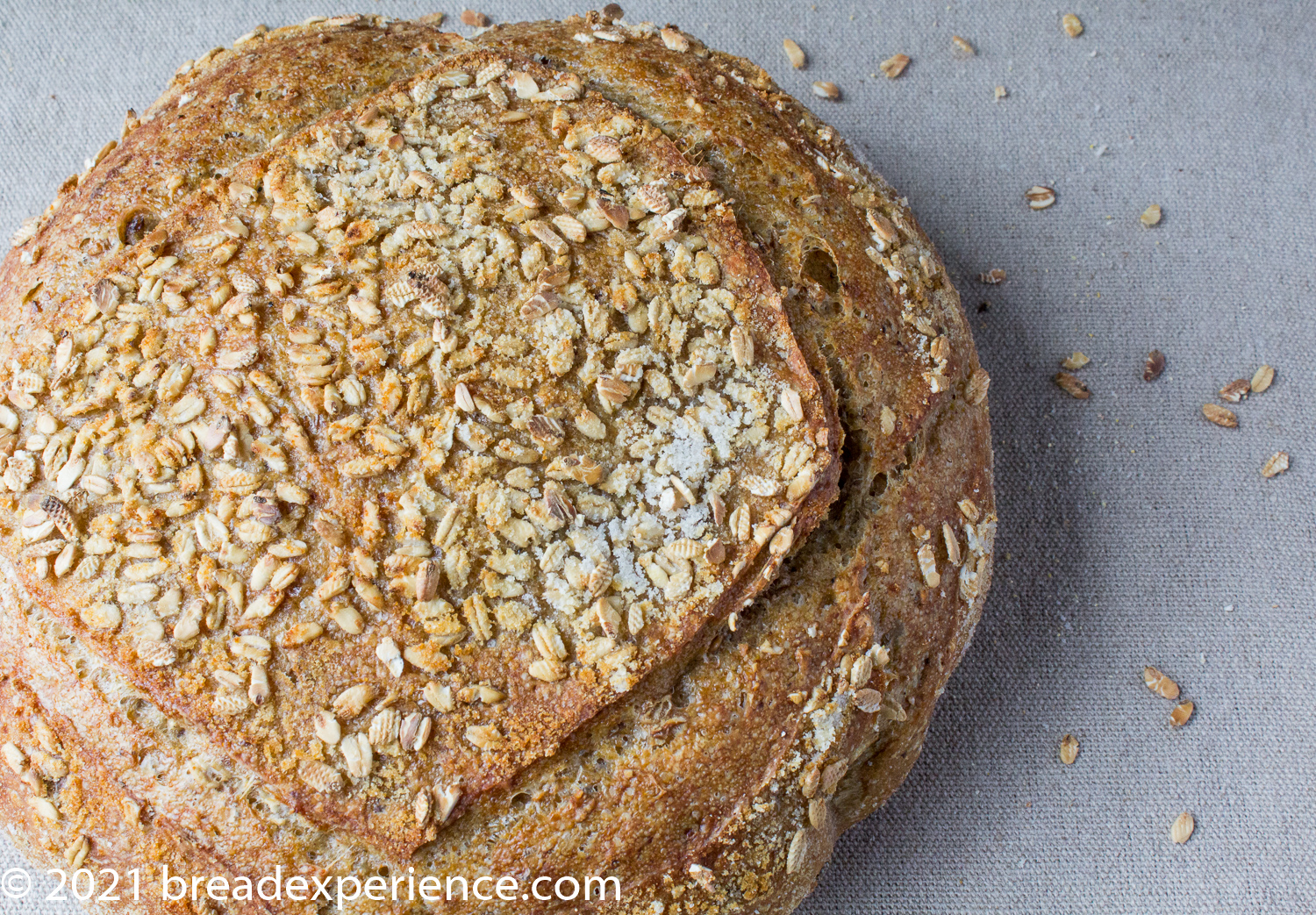 Sourdough Einkorn Toasted Oats Bread