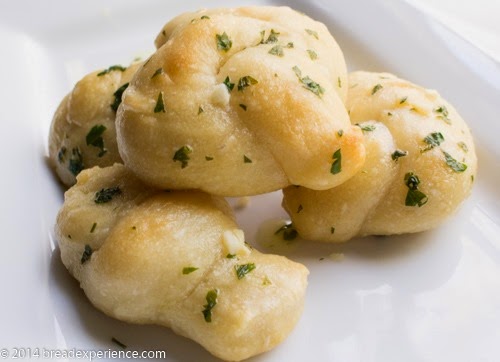 sourdough garlic knots with garlic butter
